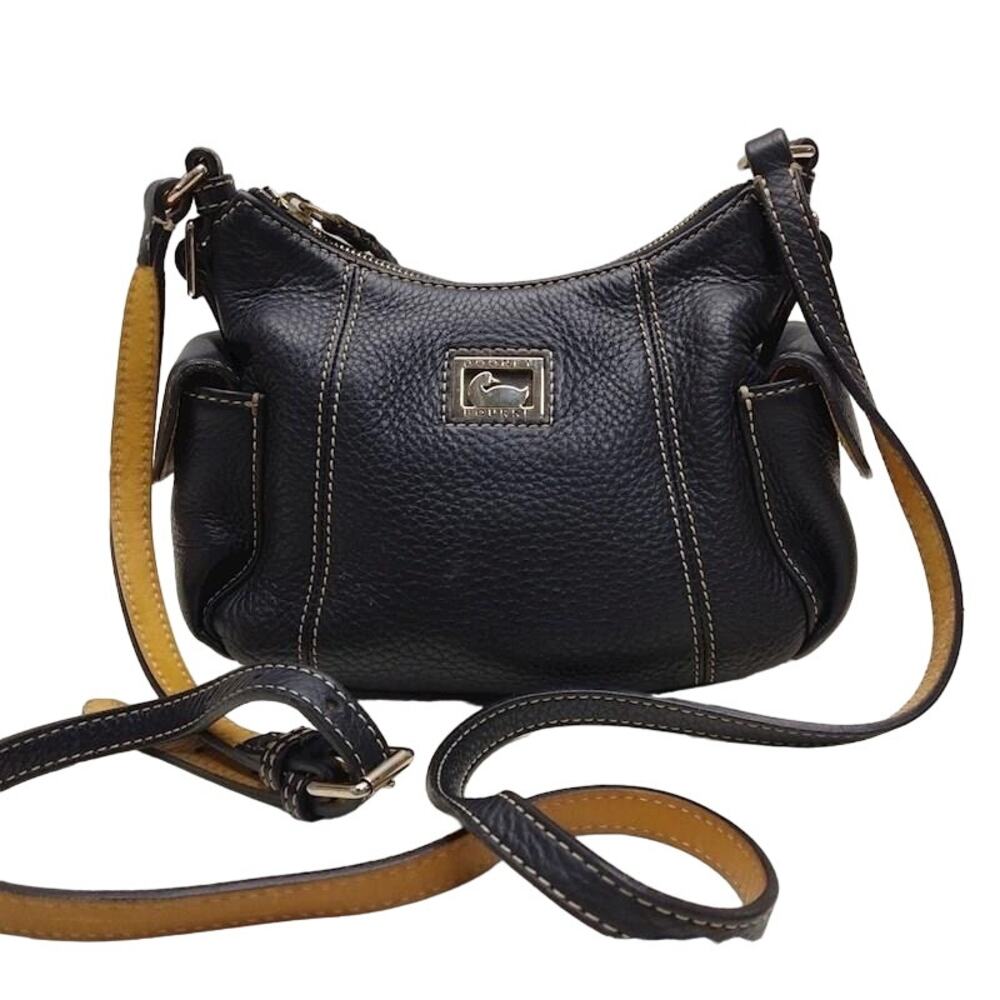 Dooney & Bourke Small Black Pebbled Leather Hobo Shoulder Bag